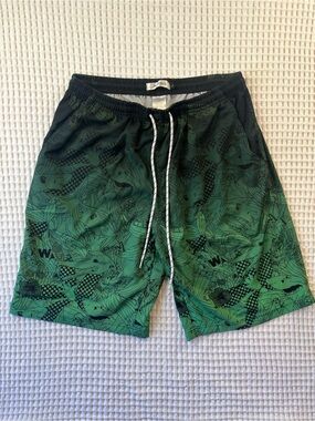 APTRO Green Shark Print Swim Trunks Size Large